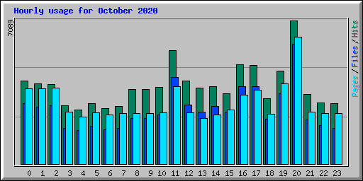 Hourly usage for October 2020